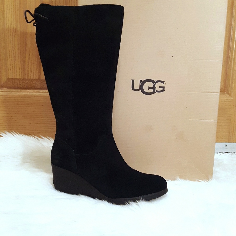UGG Classic Black Wedge Winter Boots- not as dark black as the picture